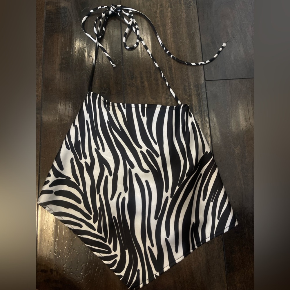 Zebra print halter top!